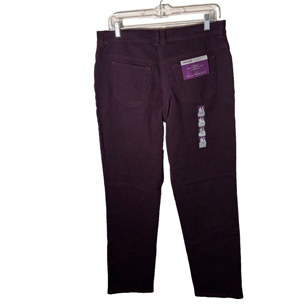 Glorida Vanderbilt Amanda Pants Women's 14 Purple Tapered Casual Solid - Picture 2 of 11